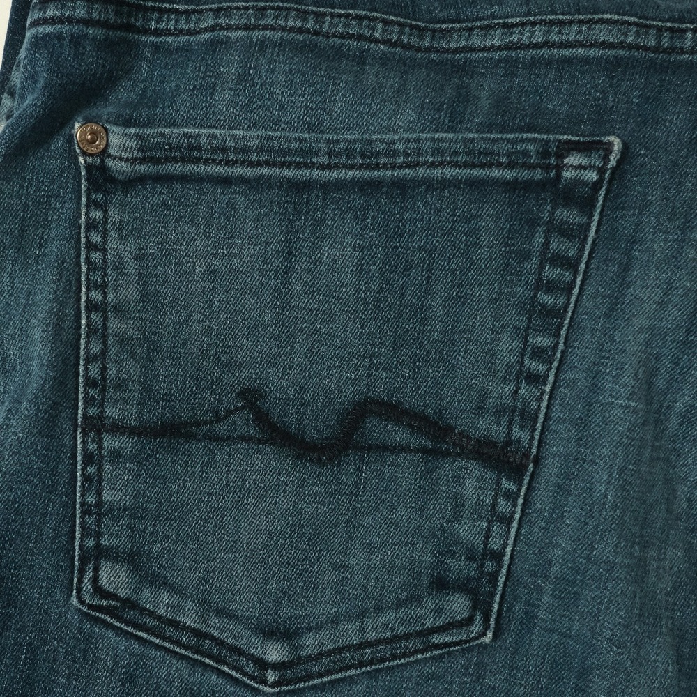 7 For All Mankind Slimmy Jeans Mens 38x32 Dark Wash Blue Denim - Picture 9 of 14